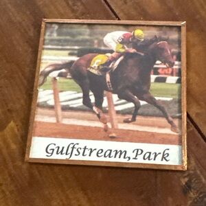 Vintage Gulfstream Park Horse Racing Magnet Copper Framed‎ Smyth-Riley